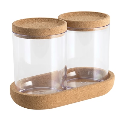 Canister with Cork Tray Set