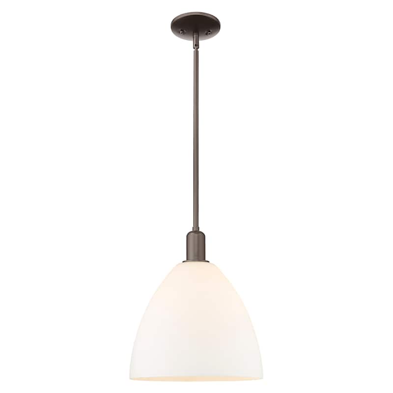 Innovations Lighting Endless Possibilities Arcadia - Berkshire Glass - 1 Light 12" Stem Hung Mini Pendant - Oil Rubbed Bronze/Matte White