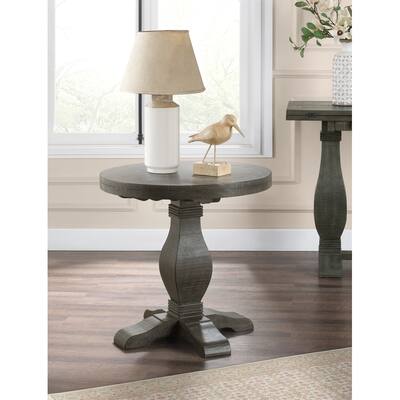 Napa 26" Wide Solid Wood Round Pedestal End Table