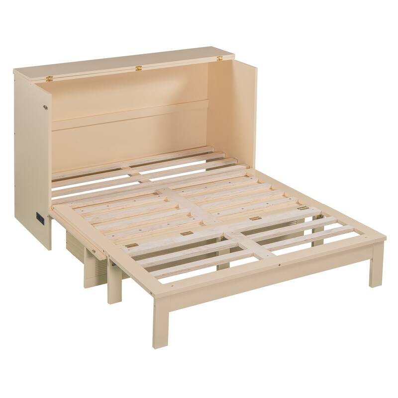 Full Size Murphy Bed with drawer and a set of Sockets and USB Ports