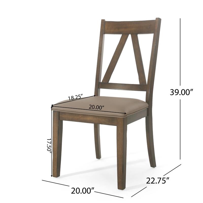 Fairgreens Farmhouse Upholstered Wood Dining Chairs (Set of 2) by Christopher Knight Home - 20.00" L x 22.75" W x 39.00" H