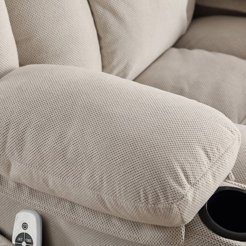 Massage Swivel Recliner Chair Sofa with USB and 2 Cup Holders & Heated