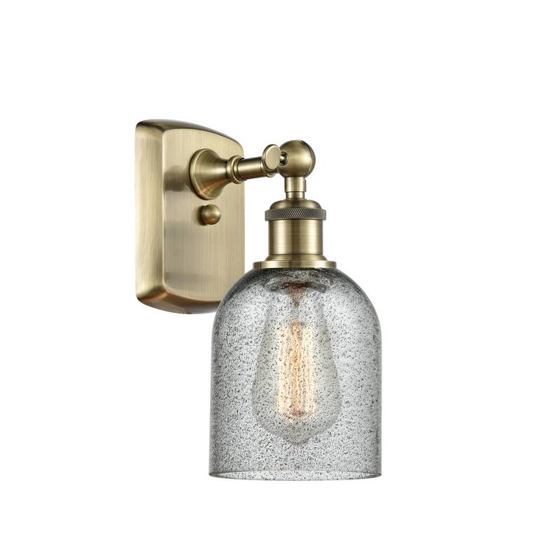 Innovations Lighting 516-1W-12-5 Caledonia Sconce Caledonia 12" Tall - Antique Brass / Charcoal