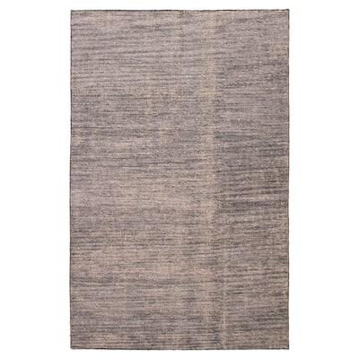 ECARPETGALLERY Hand-knotted Loreto Grey Silk Rug - 6'0 x 8'10
