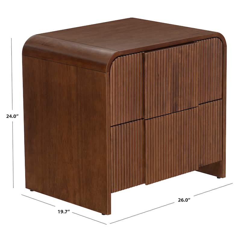 SAFAVIEH Couture Vitale Reeded Wood Nightstand