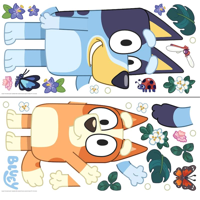 RoomMates Bluey and Bingo Character Blue Wall Decals