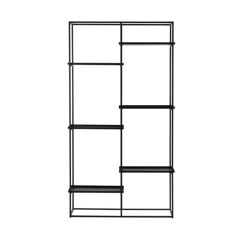 Rye Studio Loranze Industrial Open 6 Tier Metal Shelving Bookcase