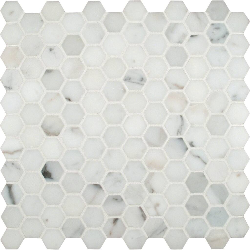 Ackland AKM-S-1X1HXP-CA 12" x 12" Marble Geometric Floor and Wall