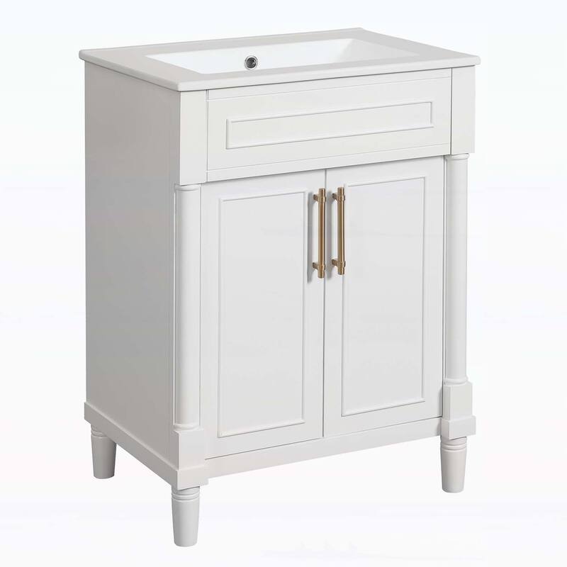 24" Bathroom Vanity with Integrated Ceramic Sink