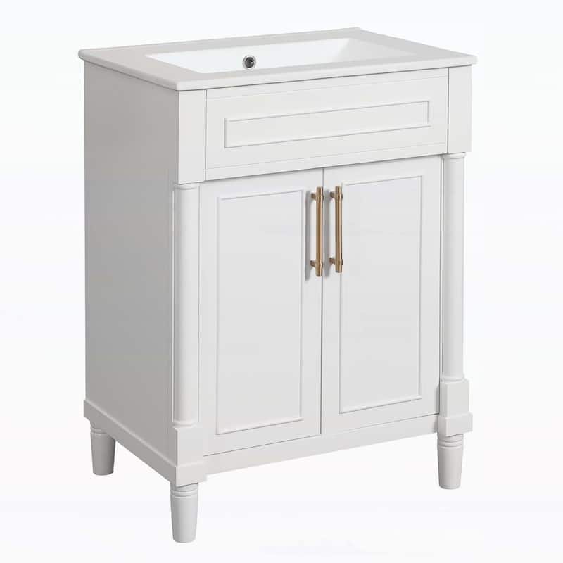 Bathroom Cabinet with 2 Doors,with Integrated Ceramic Sink