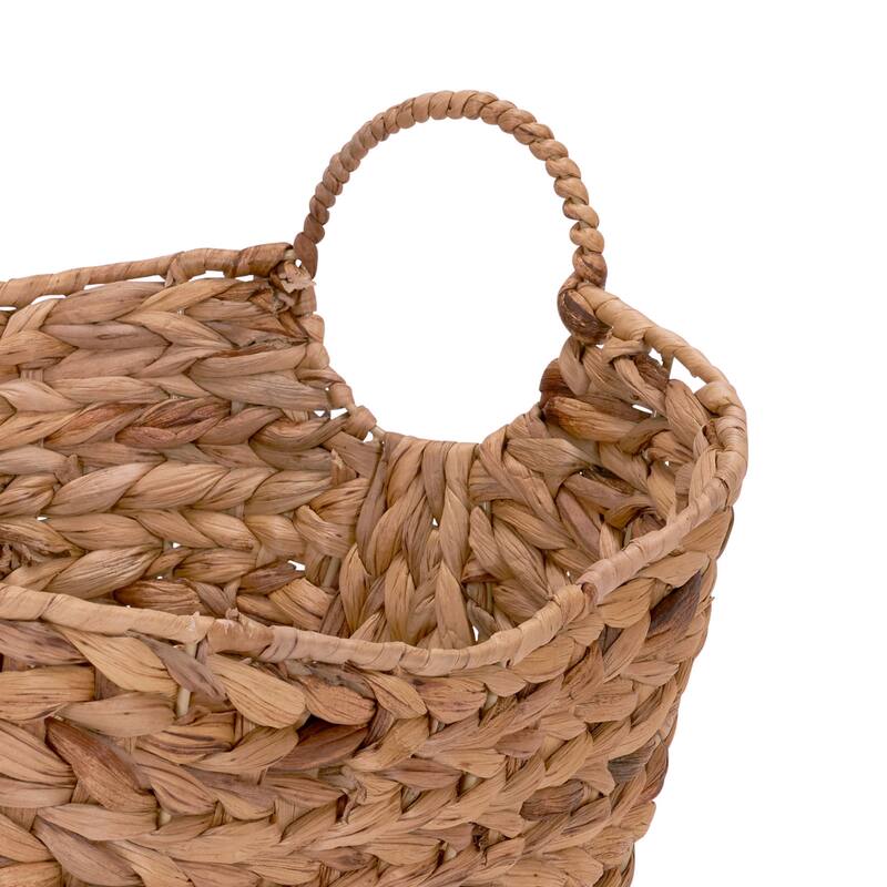 Household Essentials Tall Water Hyacinth Wicker Basket with Handles