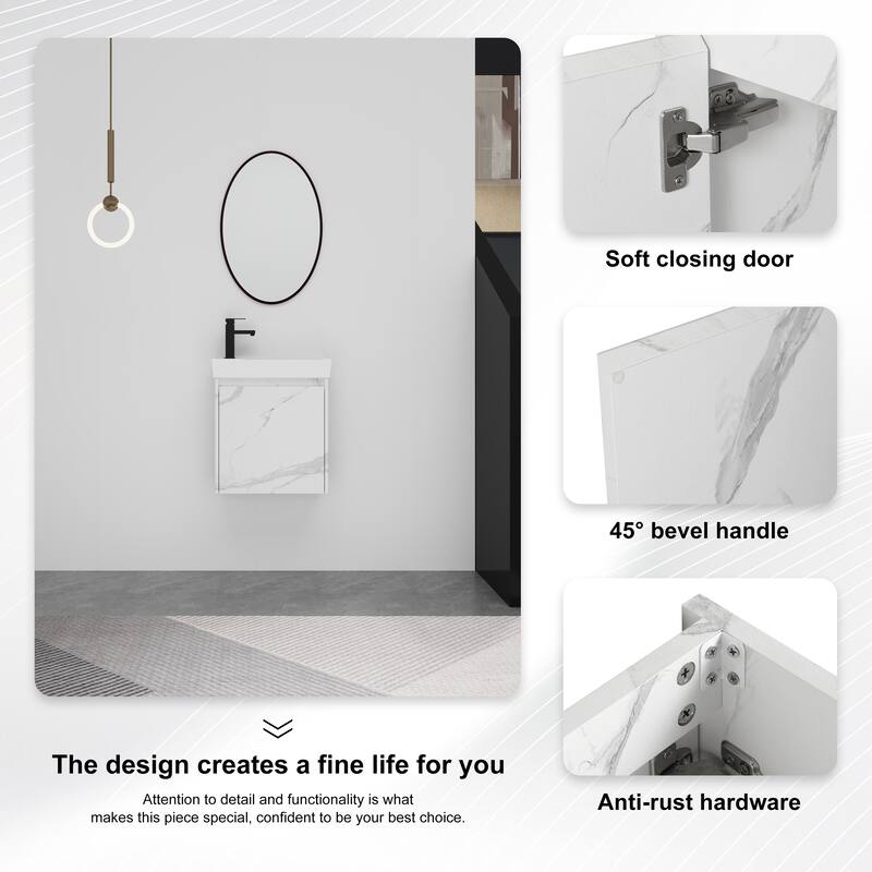BNK 16"/20"/24"/30"/36" Single Sink Bathroom Vanity with Soft Close Door and Shelf