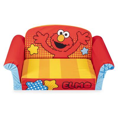 Marshmallow Furniture Children's 2 in 1 Flip Open Kids Sofa, Sesame Street Elmo - 1.87