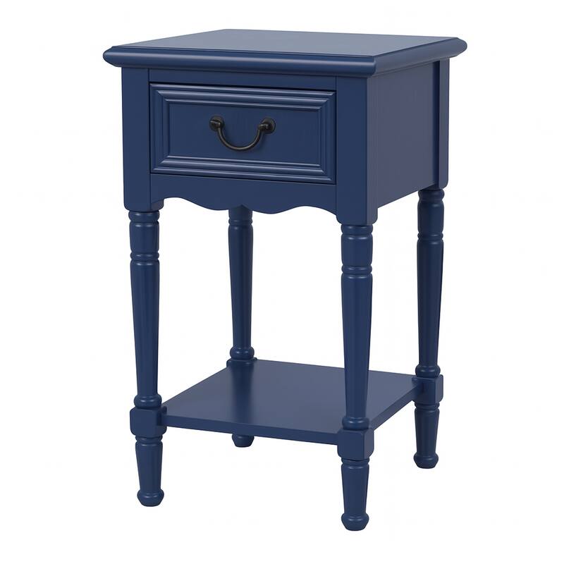 Casa Cortes Antiqued Solid Wood Night Stand - Navy