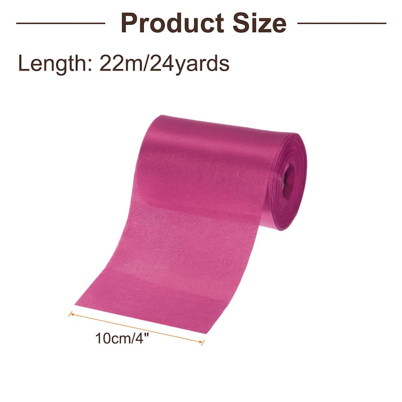 4 Inches x 24 Yards Satin Ribbon for Gift Decoration - Rose Red