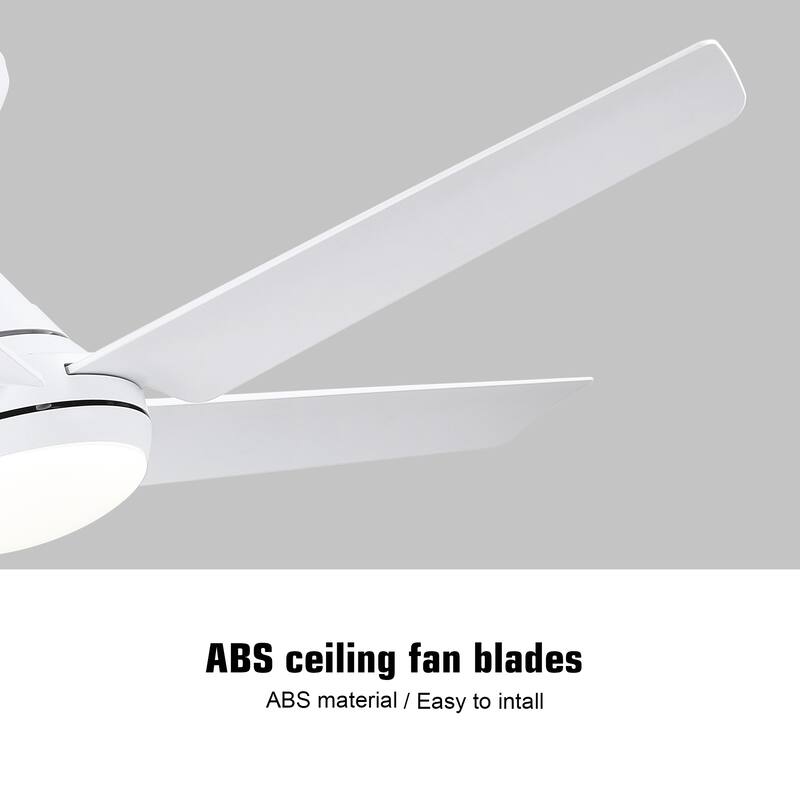48 in. White Indoor Ceiling Fan with Dimmable LED Light and Remote - 48 INCHES