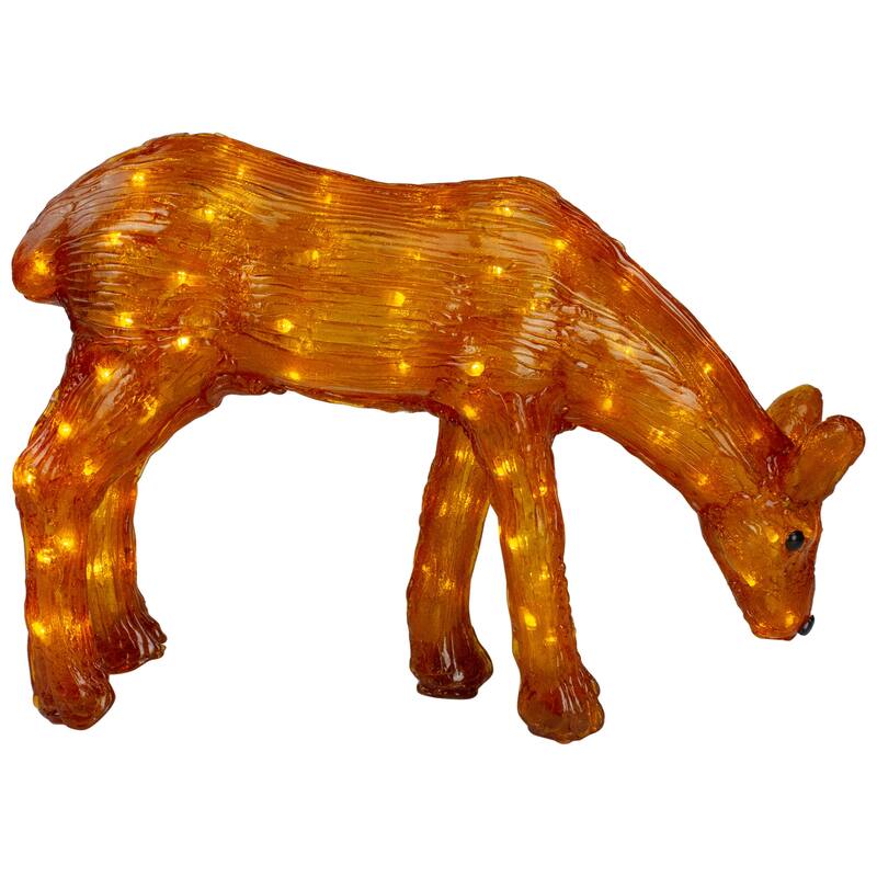 LED Commercial Grade Acrylic Reindeer Christmas Decor 22" White Lights - Brown
