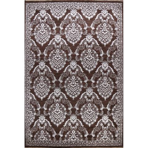 Wool/ Silk Versace Oriental Area Rug Hand-knotted Living Room Carpet - 9'1" x 12'3"