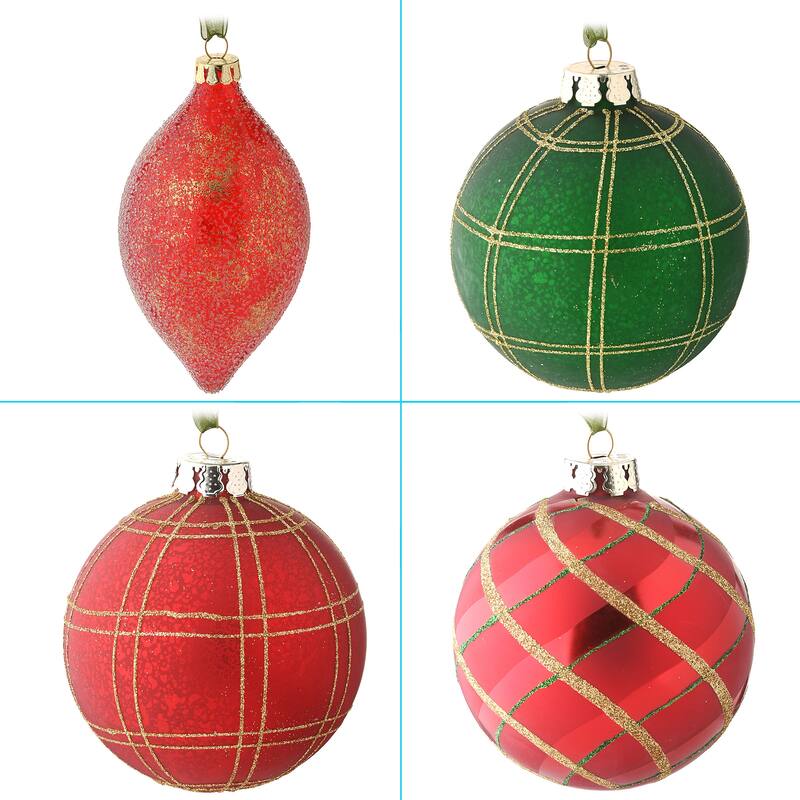 National Tree Company 20-Piece Christmas Tree Ornament Set, Rural Homestead Collection - 4 in