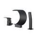 preview thumbnail 3 of 2, matte black Bathtub Faucet Waterfall Mixer Faucet with Hand Shower Deck Mount - 7'6" x 9'6"