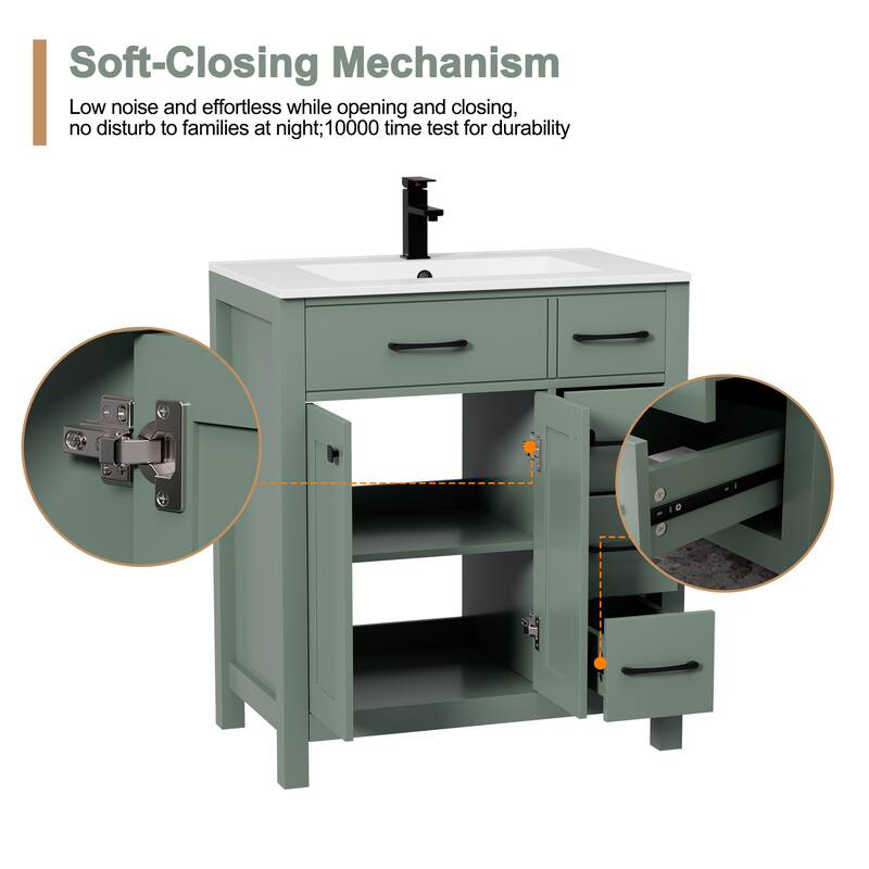 Modern Bathroom Vanity with Sink & Faucet Storage Cabinet Set