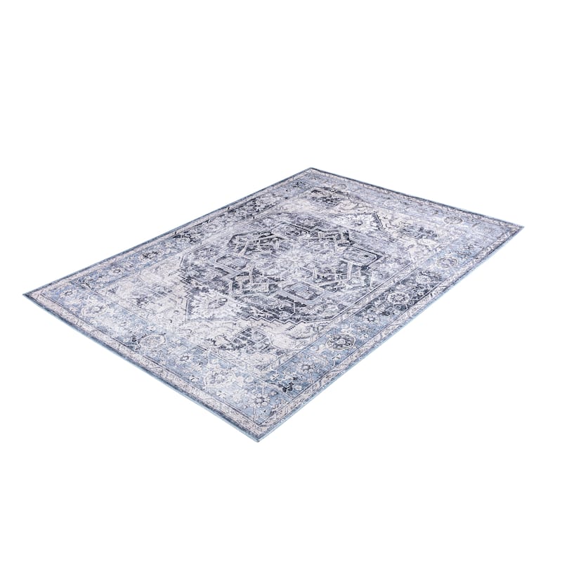 Abani Rugs Lola Vintage Blue Cream Area Rug