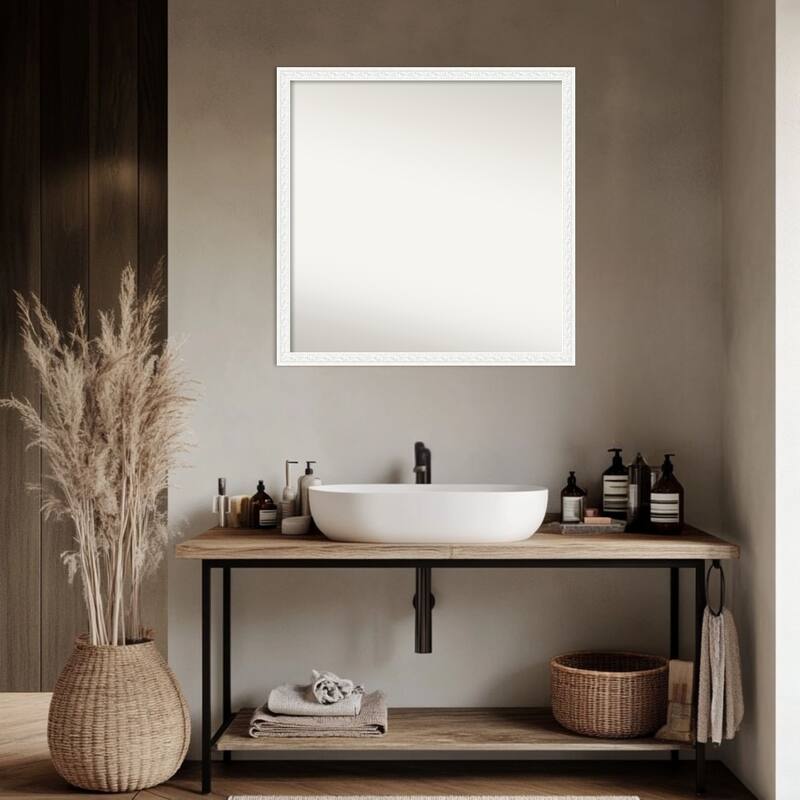 Bethany Non-Beveled Wood Framed Bathroom Vanity Wall Mirror