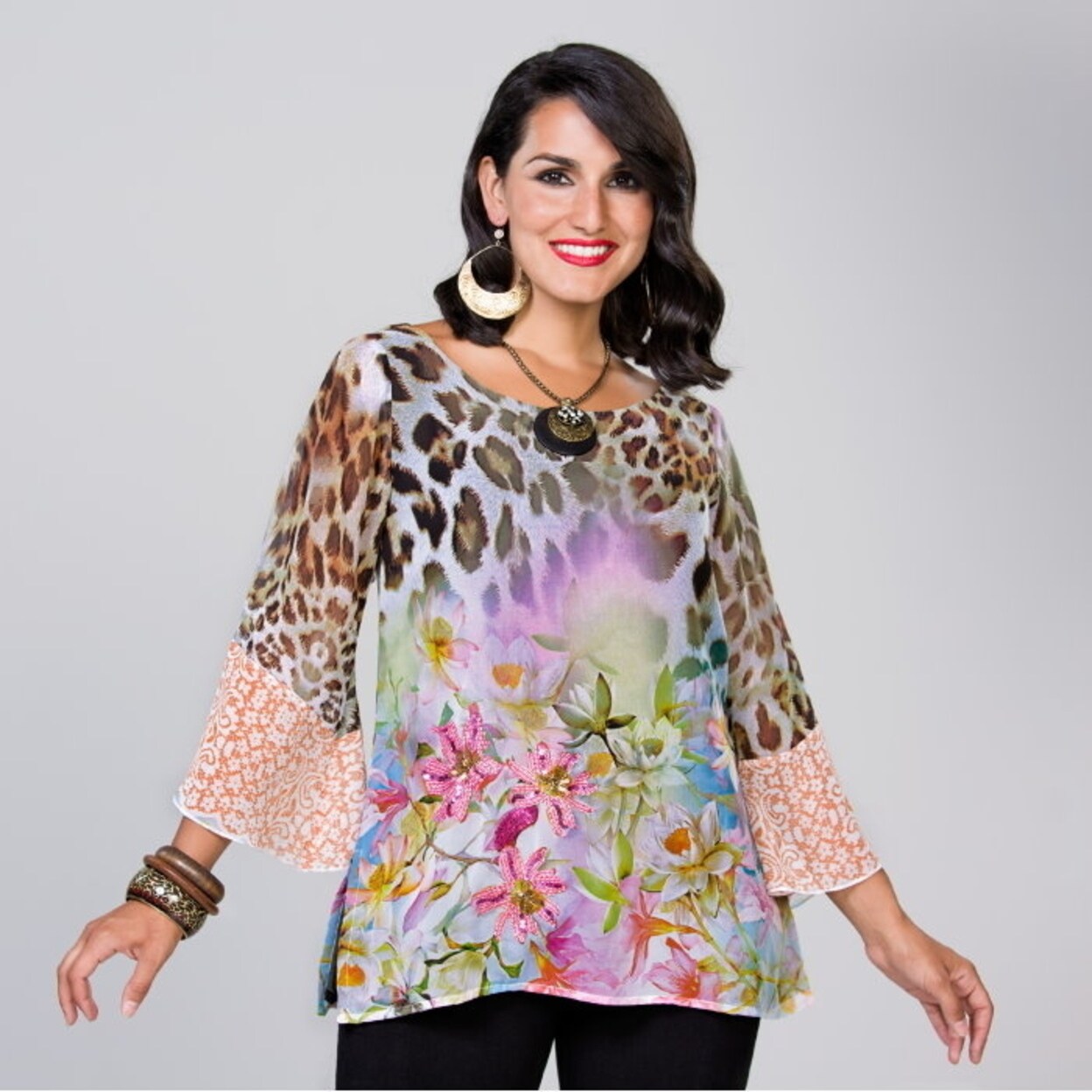 Pink animal print top clearance