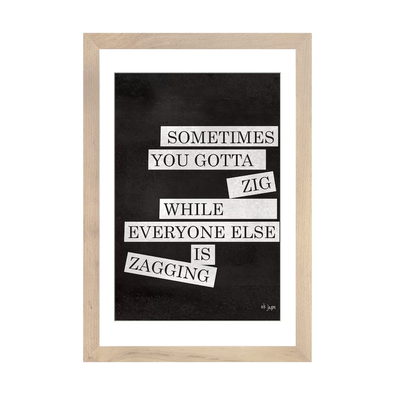 iCanvas "Sometimes You Gotta Zig" by Jaxn Blvd. - Natural - 24x16x1