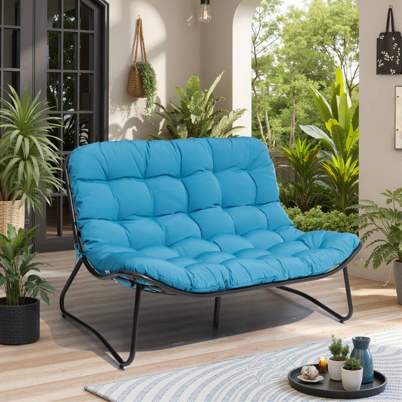 Pellebant Double Papasan Chair Loveseat with Cushion For Indoor Outdoor