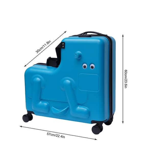24" Children's Ride Travel Suitcase Trolley Luggage With Wheels - On