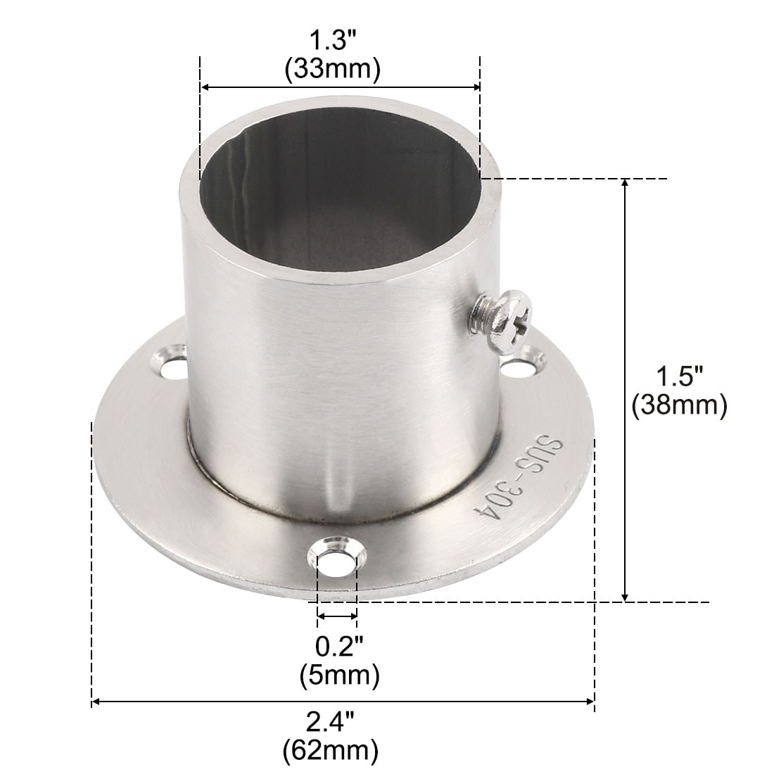 Shop 304 Stainless Steel Clothes Closet Rod Bracket Flange Lever Support Holder Hanger Pole 1 3 Inch Dia Silver On Sale Overstock 28732973