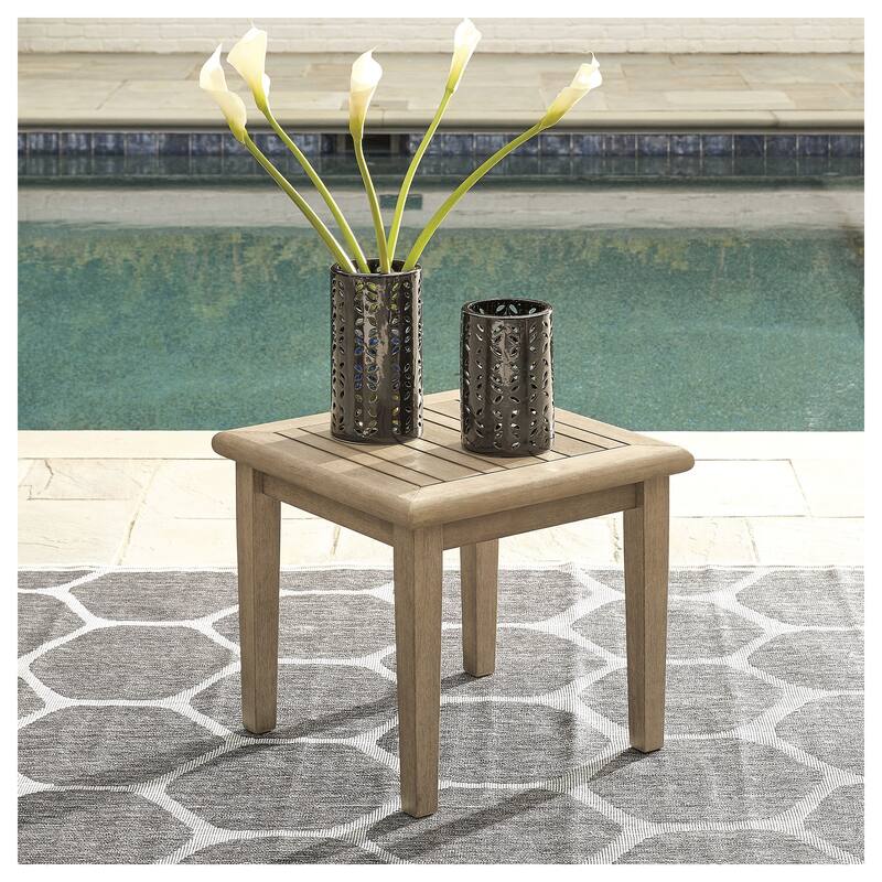 Signature Design by Ashley Gerianne Outdoor Brown Square End Table - 24" W x 24" D x 22" H