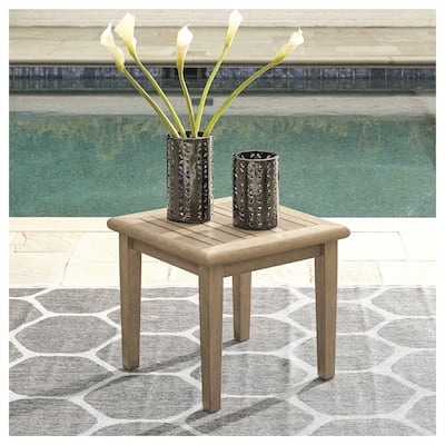 Signature Design by Ashley Gerianne Outdoor Brown Square End Table - 24" W x 24" D x 22" H