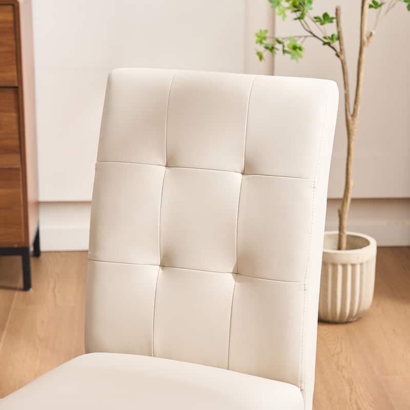 Faux Leather Tufted Upholstered Dining Chairs Set of 2 - 17.5"W x 23"D x 36.5"H