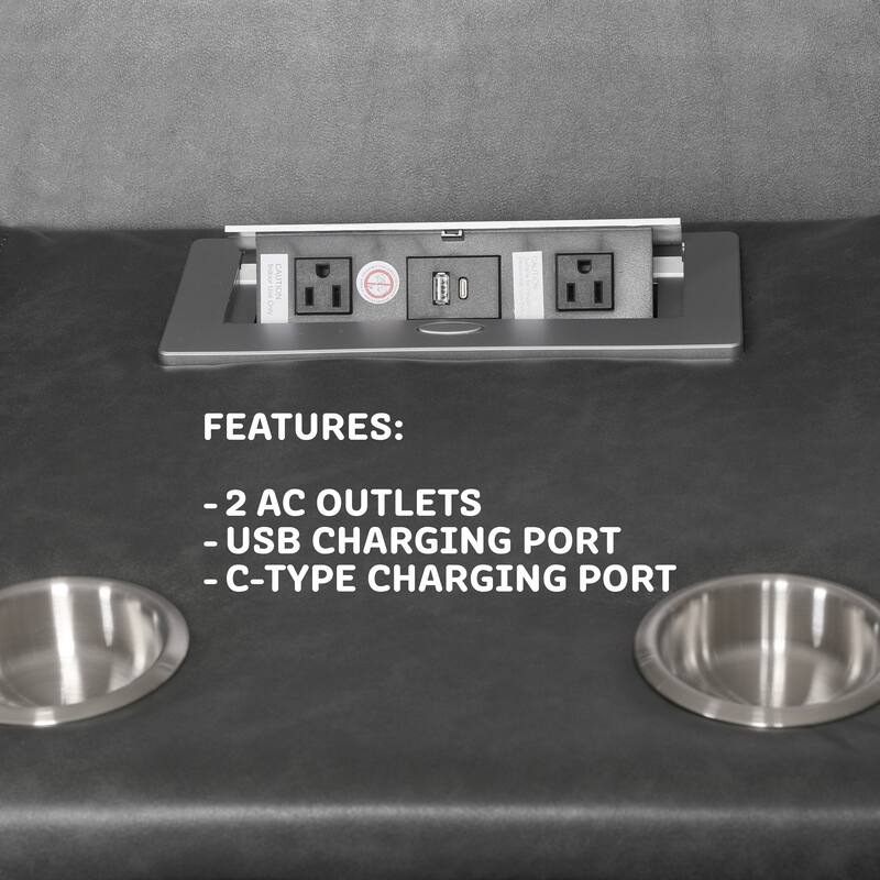 Contemporary Living Room Faux Leather Upholstered Sofa