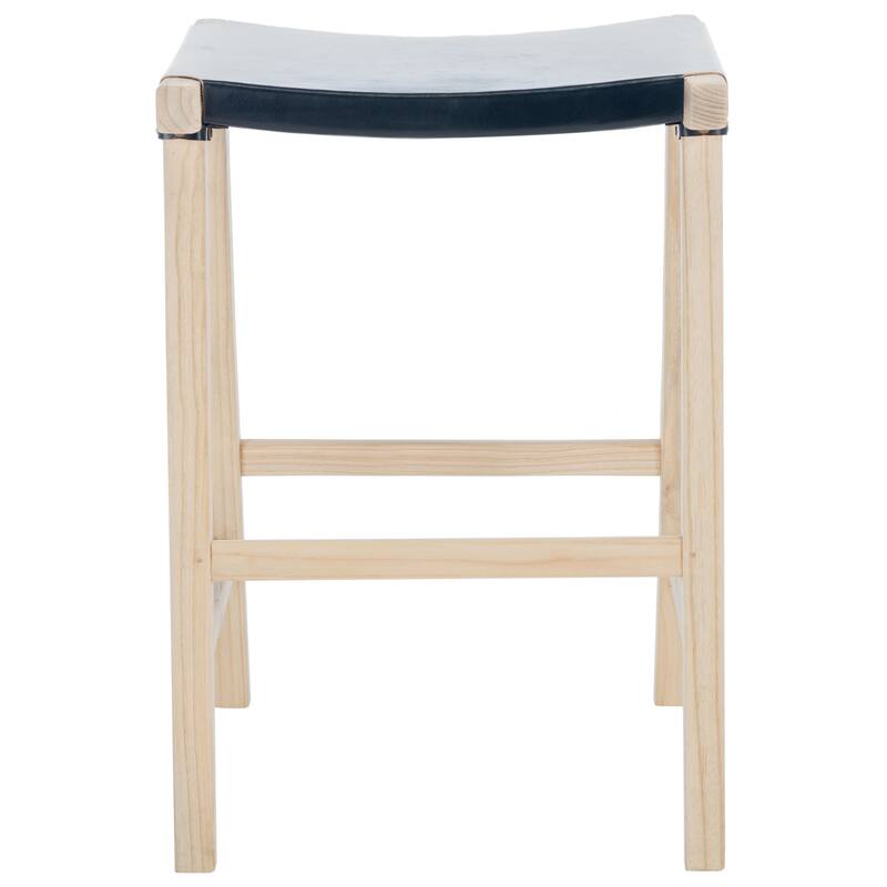 SAFAVIEH Neelofar 27-inch Leather Rectangle Counter Stool - 18.5" x 19" x 26.8" - 19Wx19Dx27H
