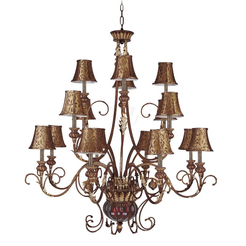 Charlotte 55-inch Wide 18-Light Chandelier in Golden Bronze