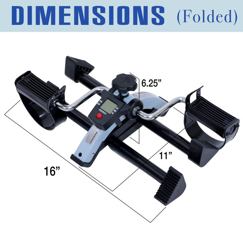iLiving Under Desk Folding Bike Pedal Exerciser with Electronic Display, Portable and Easy-to-Use with LCD Screen
