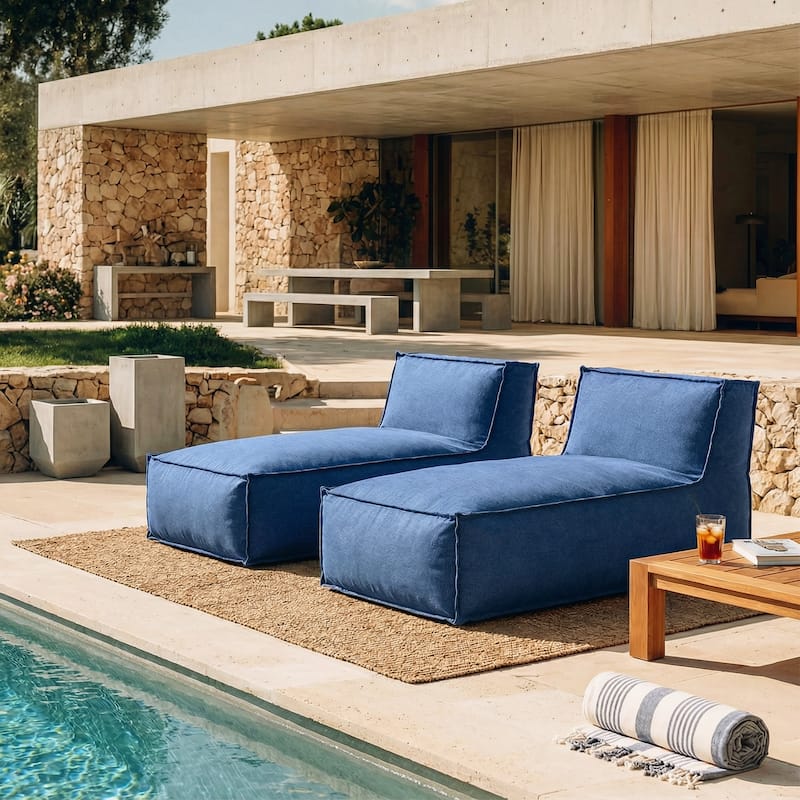 Christopher Knight Home - Artemisia Outdoor Foam Bean Bag Lounge Chair (Set of 2)