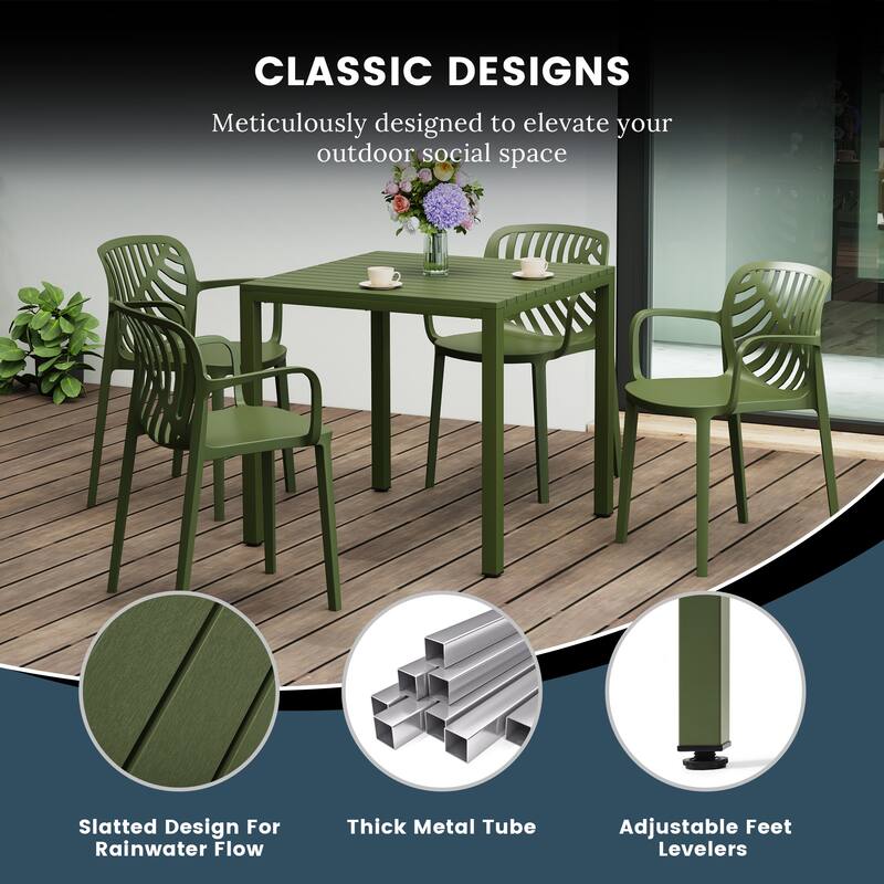 Frond and Form 4-Person Outdoor Square Dining Set