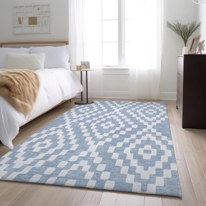 Premium Washable Super Soft Moroccan Modern Mayfield Rug - Denim - 3' x 5'