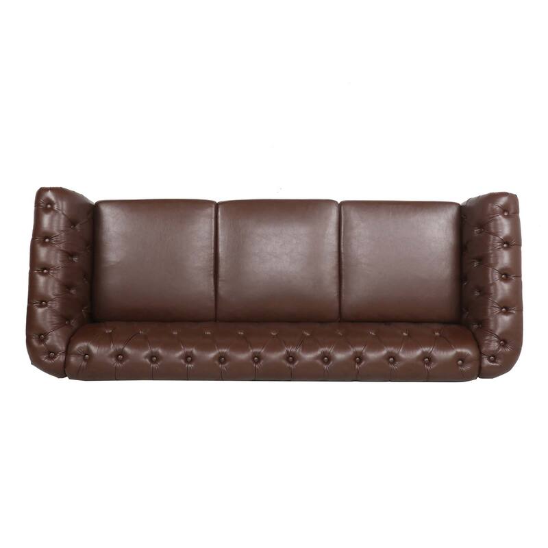 84.65" Rolled Arm Chesterfield 3 Seater Sofa