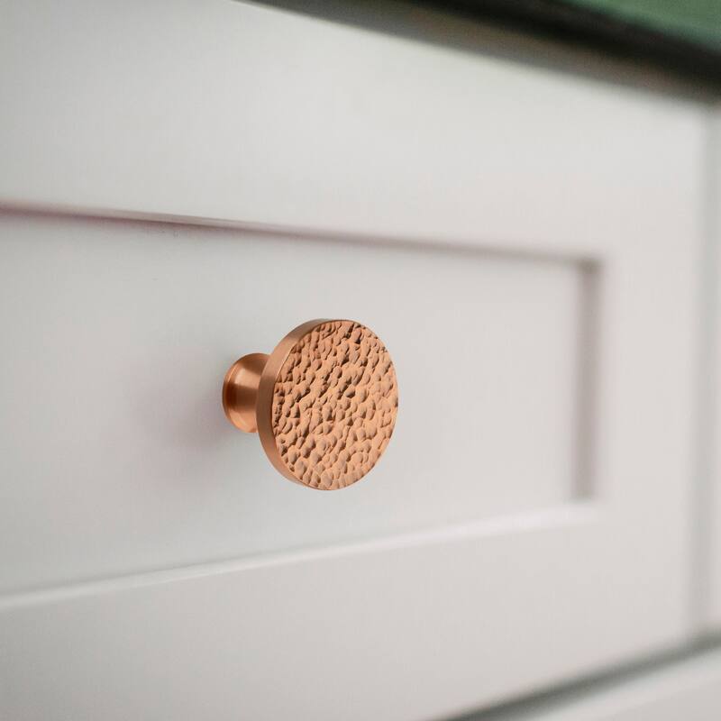 Copper Kitchen Cabinet Knobs 1-1/4 inch (32 mm) Diameter 100% Solid Brass Drawer Knob (10-PACK)