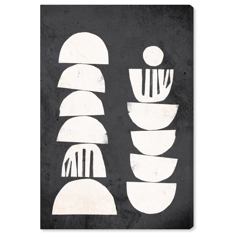 Wynwood Studio Canvas Abstract Cyclics Black and Mid-Century Modern Wall Art Canvas Print