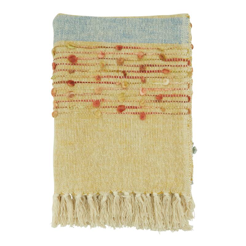 Throw Blanket With Striped Design