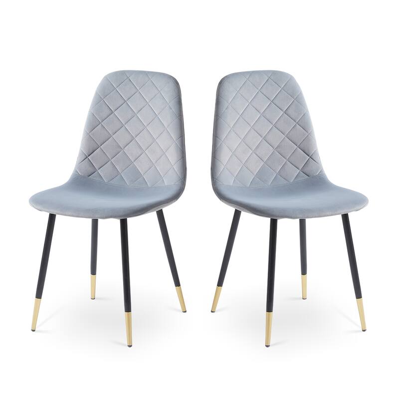 Tufted Accent Chairs with Golden Color Metal Legs