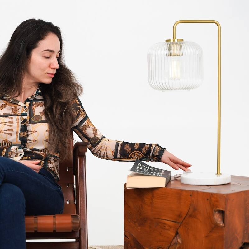 Crystal Lumina Clear Glass Table Lamp