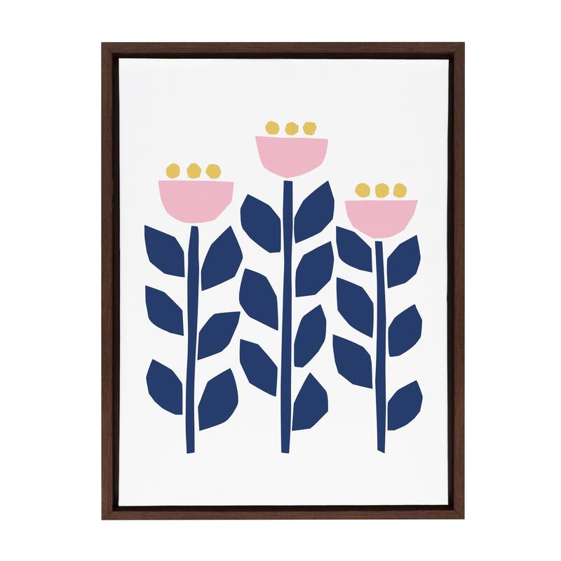 Kate and Laurel Sylvie Flowers Framed Canvas by Myriam Van Neste