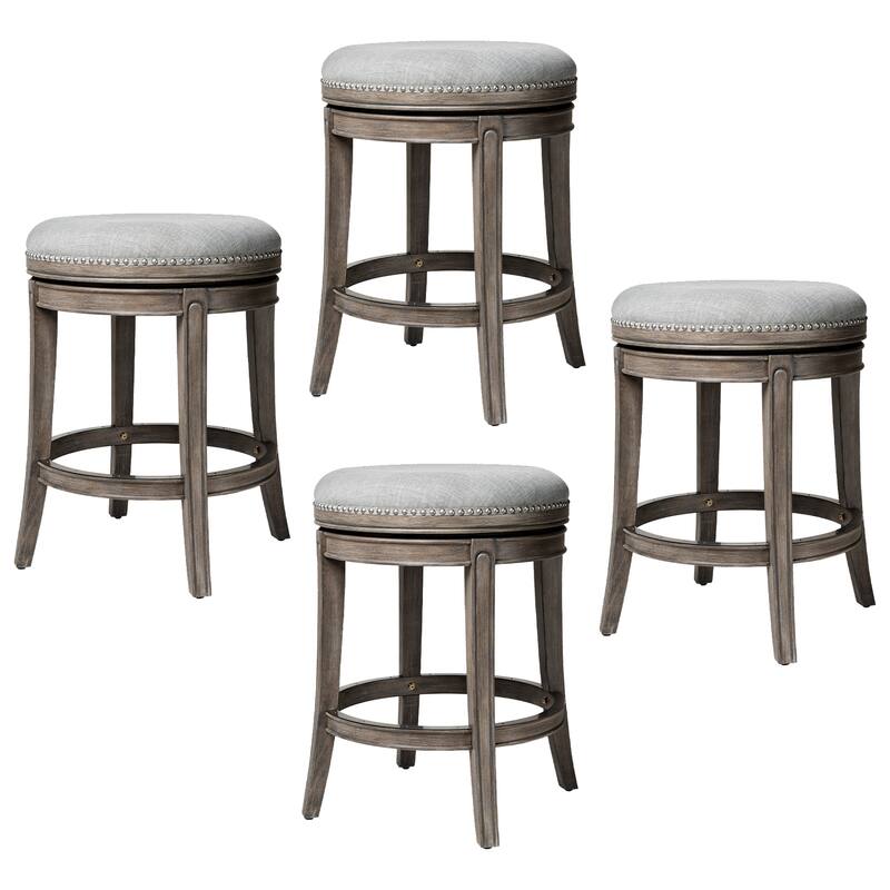 Maven Lane 26" Alexander Backless Counter Height Kitchen Stool - Set of 4 - Reclaimed Oak